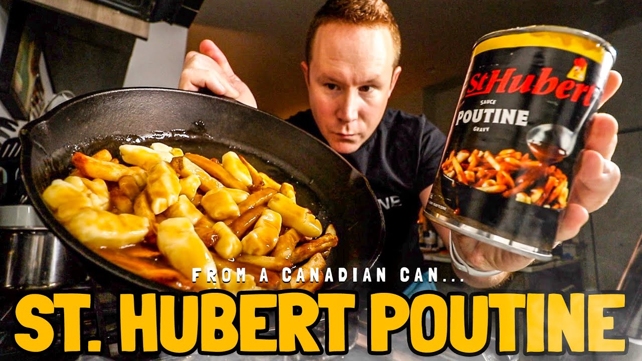 Eating *LATE NIGHT* St Hubert's poutine from Canada 🇨🇦🧀🍟