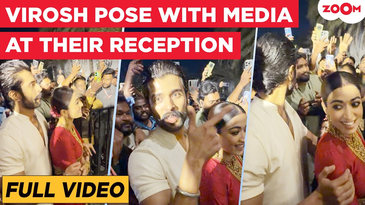 Rashmika Mandanna and Vijay Deverakonda POSE with Media at their reception | UNCUT