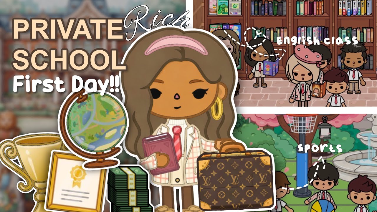 💵 📚 Rich Private School *FIRST DAY*| large school tour, New friends, Classes & Parties??