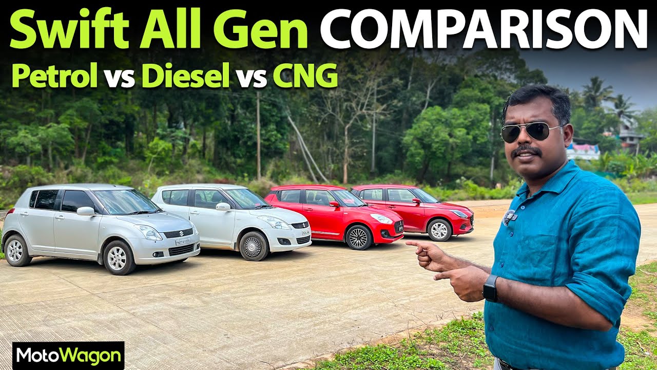 All Gen Swift Revisited - Petrol vs Diesel vs CNG | Comparison Review | MotoWagon.