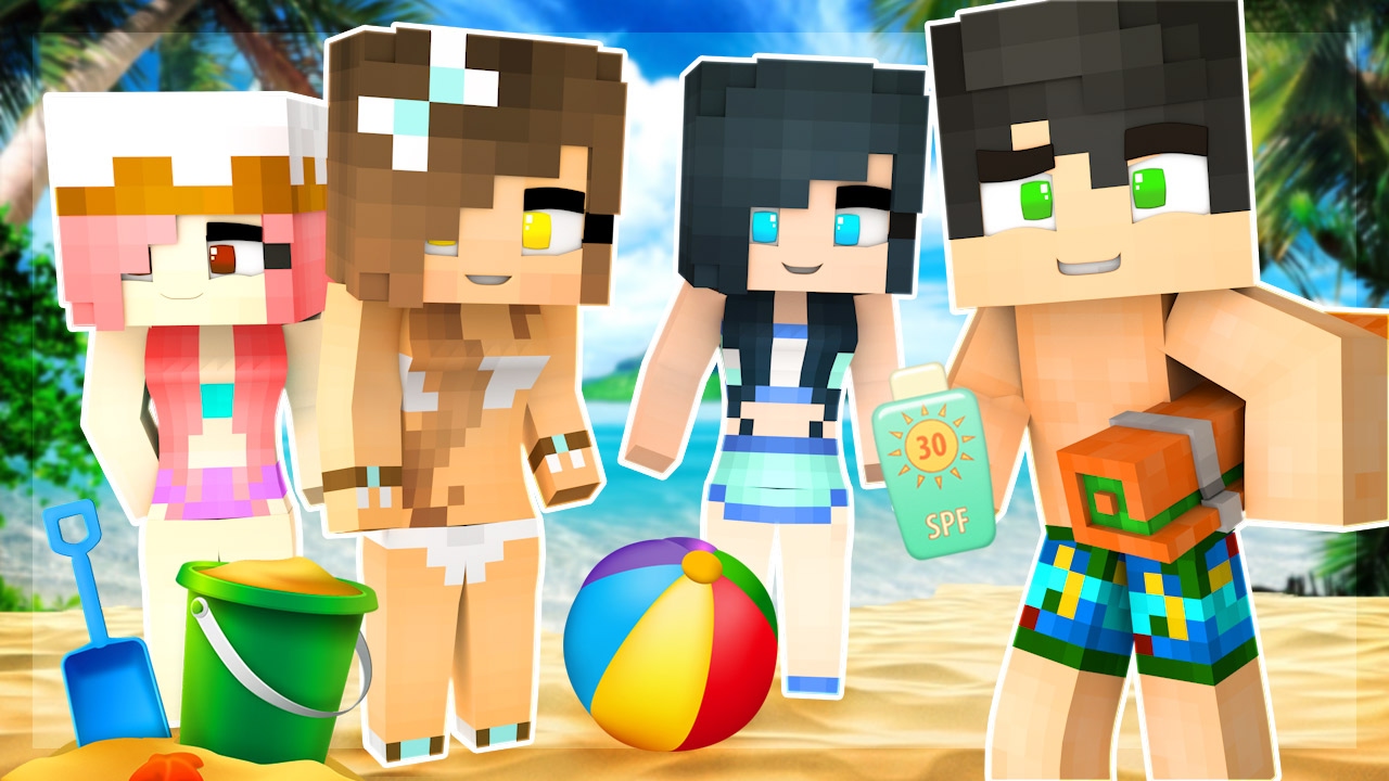 Minecraft - BABIES GO TO THE BEACH!! BUILDING THE BEST SANDCASTLE!!! (Minecraft Roleplay)