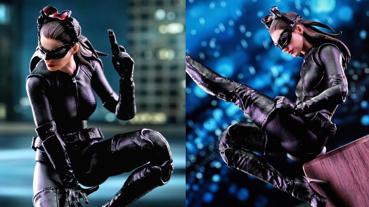 New Batman Catwoman TDKR 1/12 action figure in hand images Issac Wong preorder at Titan Toyz 