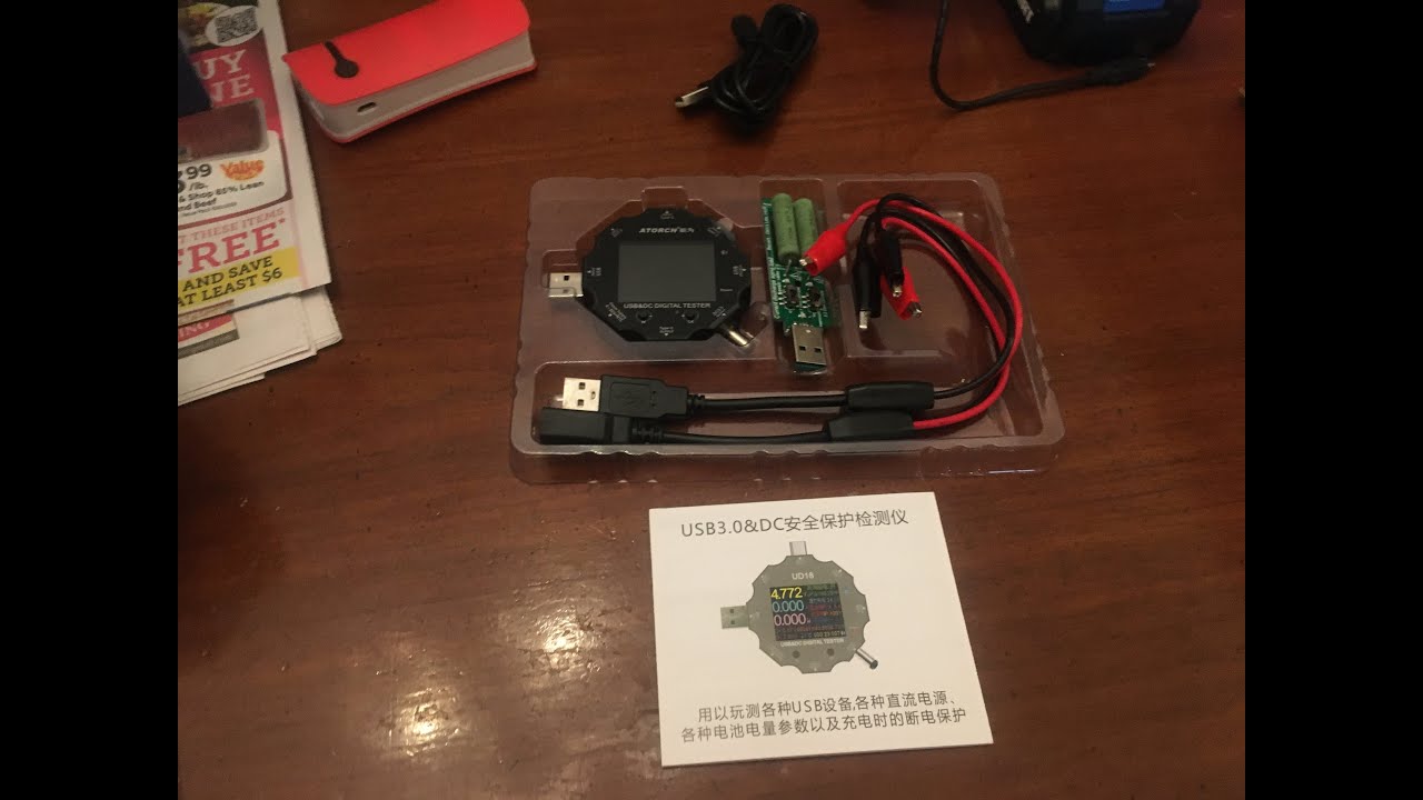 Let's test USB Tester 3 in 1 Type C DC5.5 USB Meter USB Load IPS Digital Voltage Current Resistance