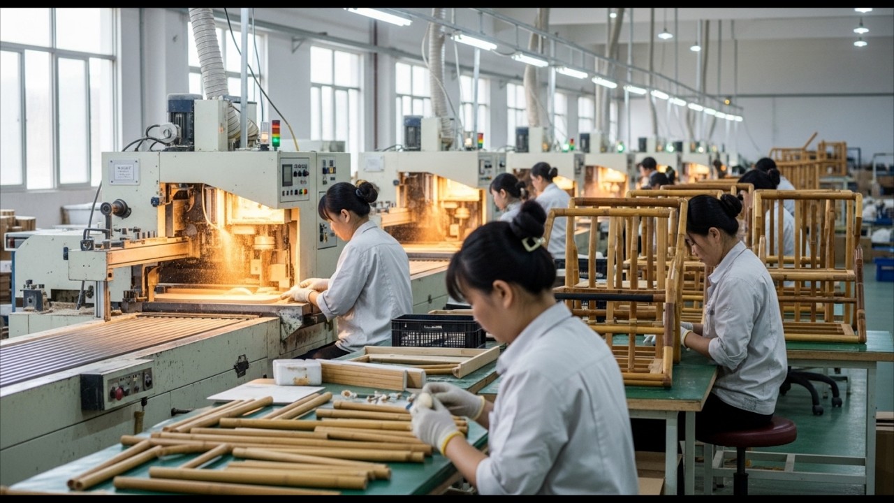 How Million-Dollar Bamboo Chairs Are Made in the Factory (Full Process)