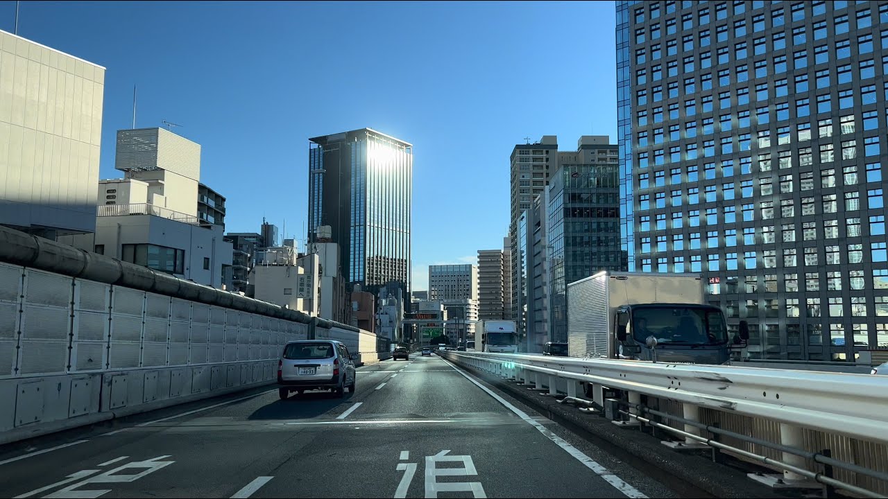 [ Driving Japan ] Tokyo City Highway. You can sleep peacefully while watching the sunset.　首都高速