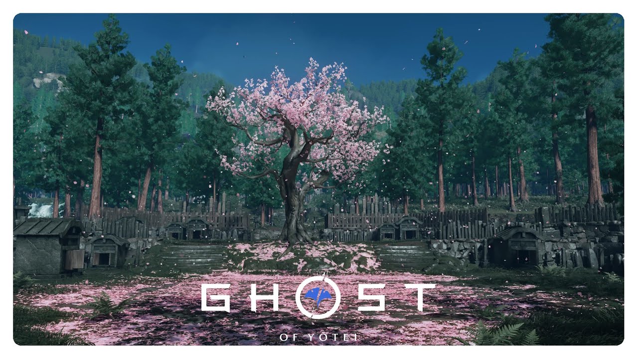 Graveyard Ambience - Ghost of Yōtei | Leaves Rustling, Branches Creaking, Bird Calls, Gentle Breeze