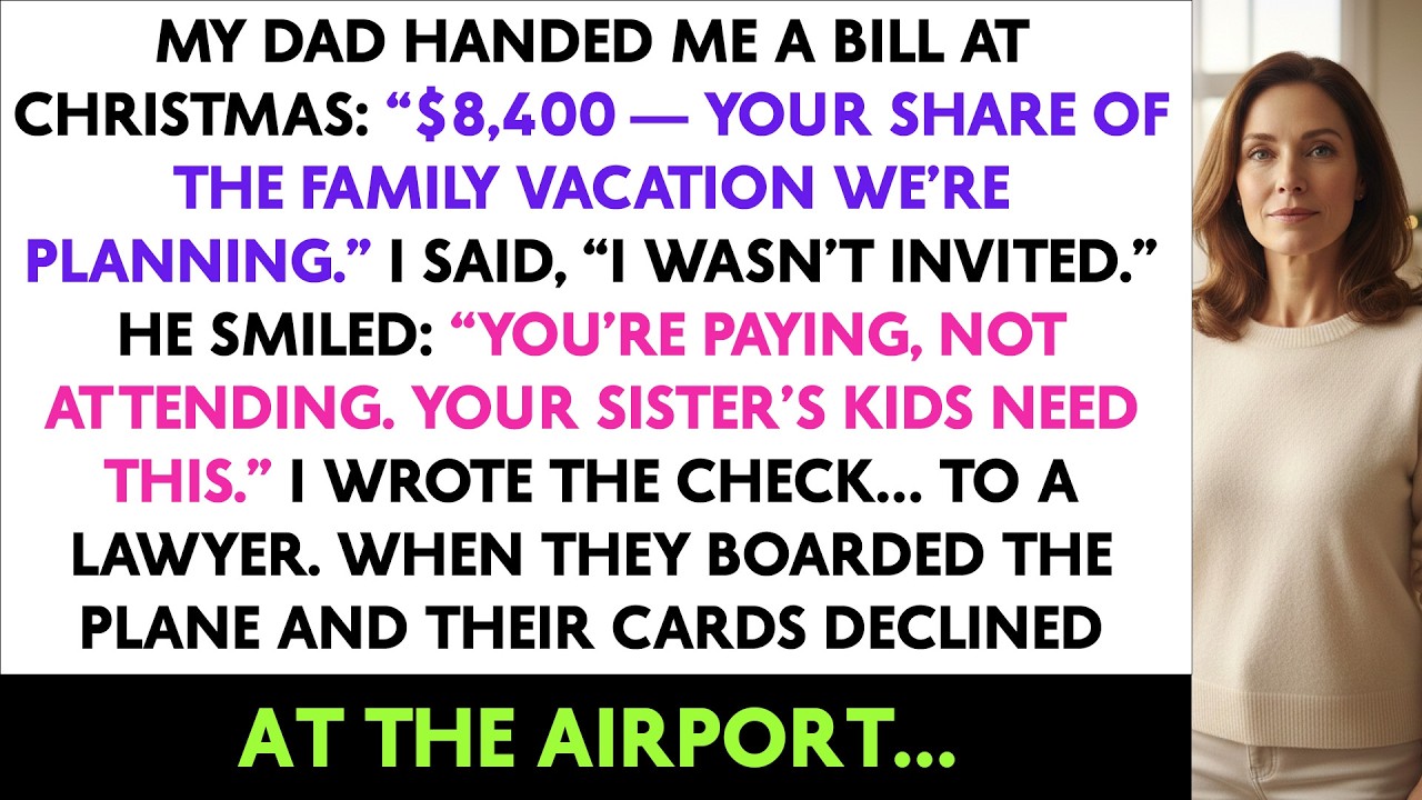 My Dad Handed Me A Bill At Christmas: '$8,400 — Your Share Of The Family Vacation We're Planning.'