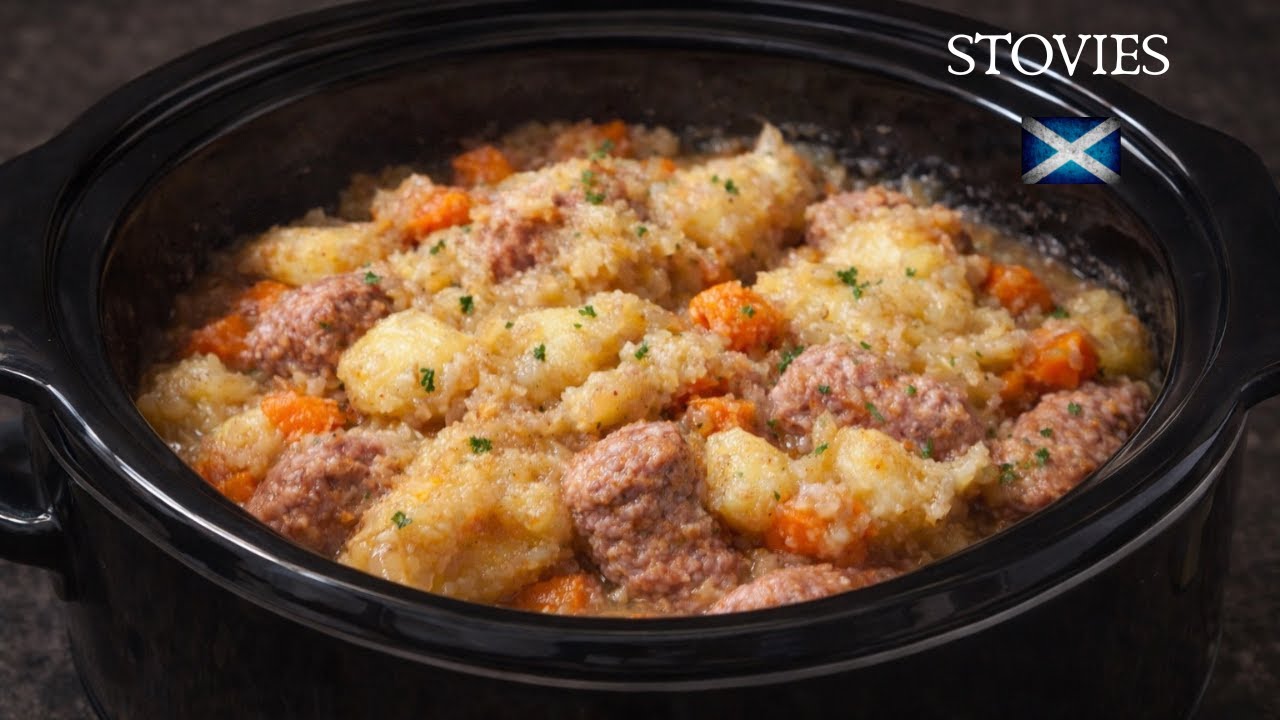 Authentic Traditional Scottish Sausage Stovies (slow cooker recipe)