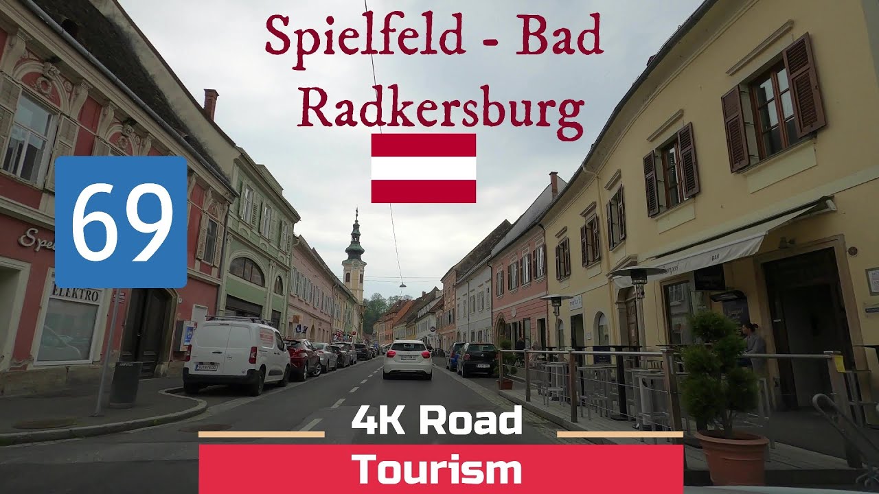 Driving Austria: B69 Spielfeld - Bad Radkersburg - 4k scenic drive Mur Valley - border area AT/SLO