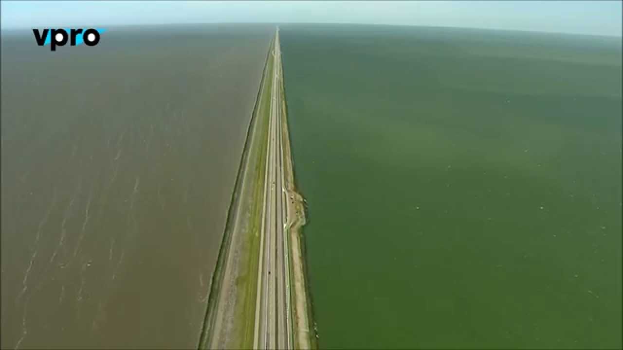 Bird's eye view of the Afsluitdijk
