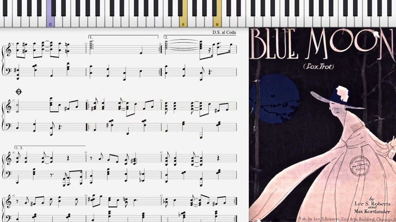 Blue Moon by Max Kortlander & Lee S. Roberts (1918, Fox Trot piano)