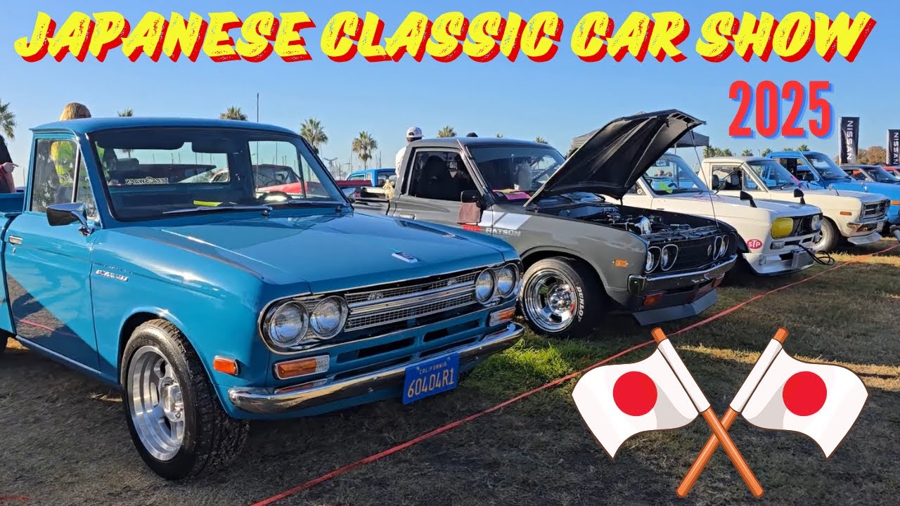 Japanese Classic Car show 2025 JCCS Long Beach, California cars entering and walkthrough JDM vibes