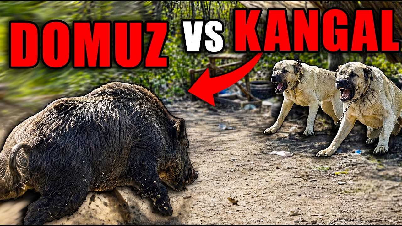 YABANİ DOMUZ KANGALLARA SALDIRDI !!