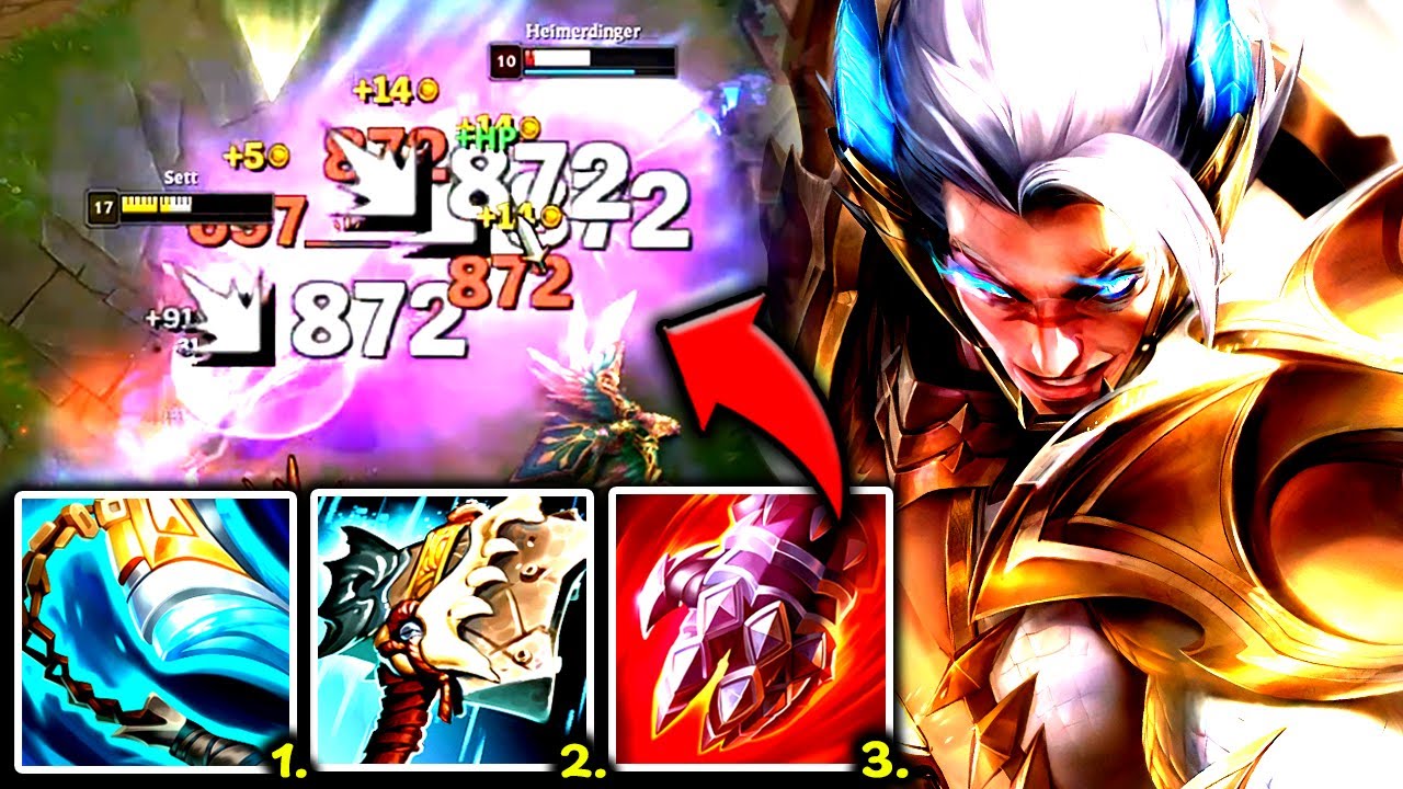 SETT TOP NEW META BUILD! 1V5 TOPLANE WITH EASE (THIS IS GREAT) - S14 Sett TOP Gameplay Guide