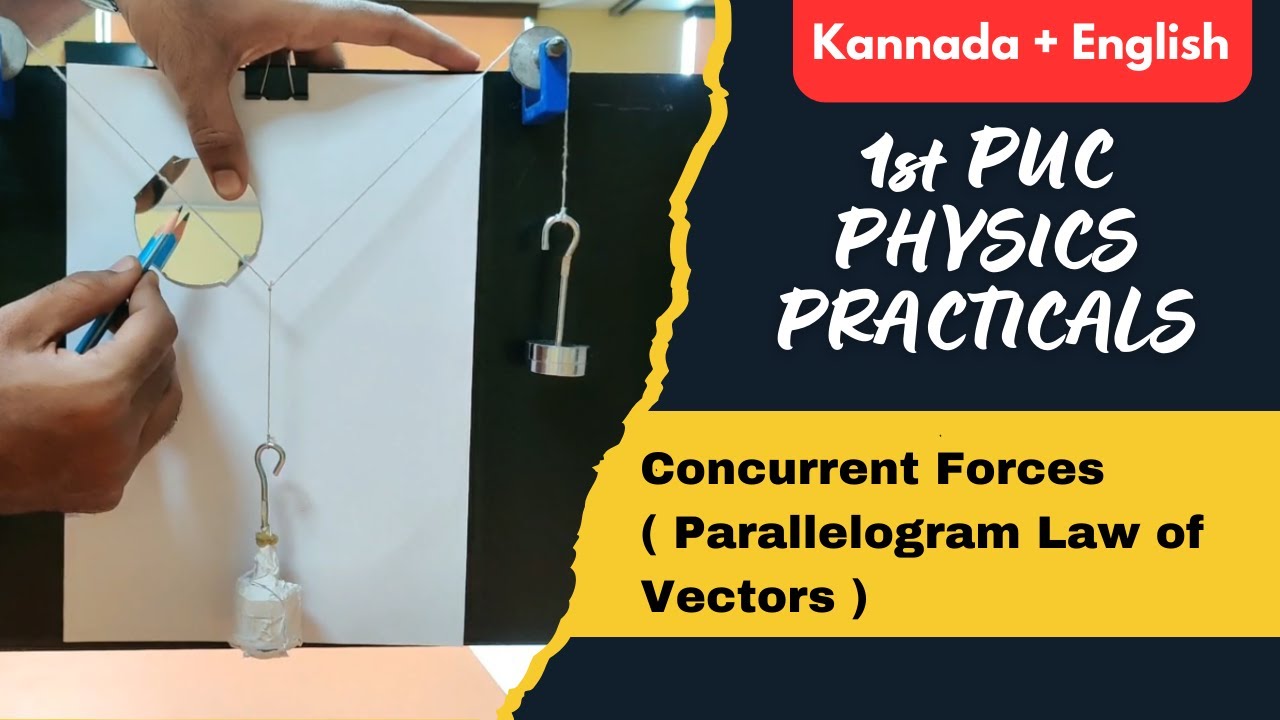 Concurrent Forces | Parallelogram Law PUC 1 Physics Practical #1stpucphysicslab #physicsexperiments
