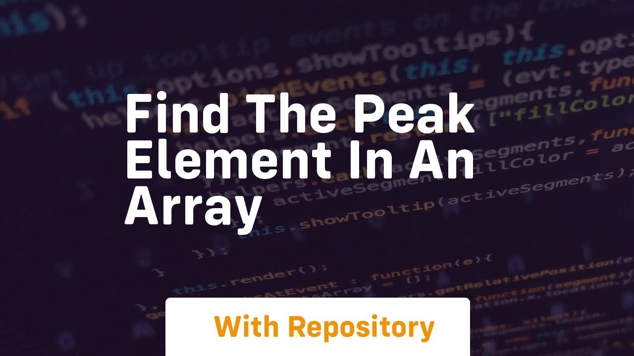 find the peak element in an array
