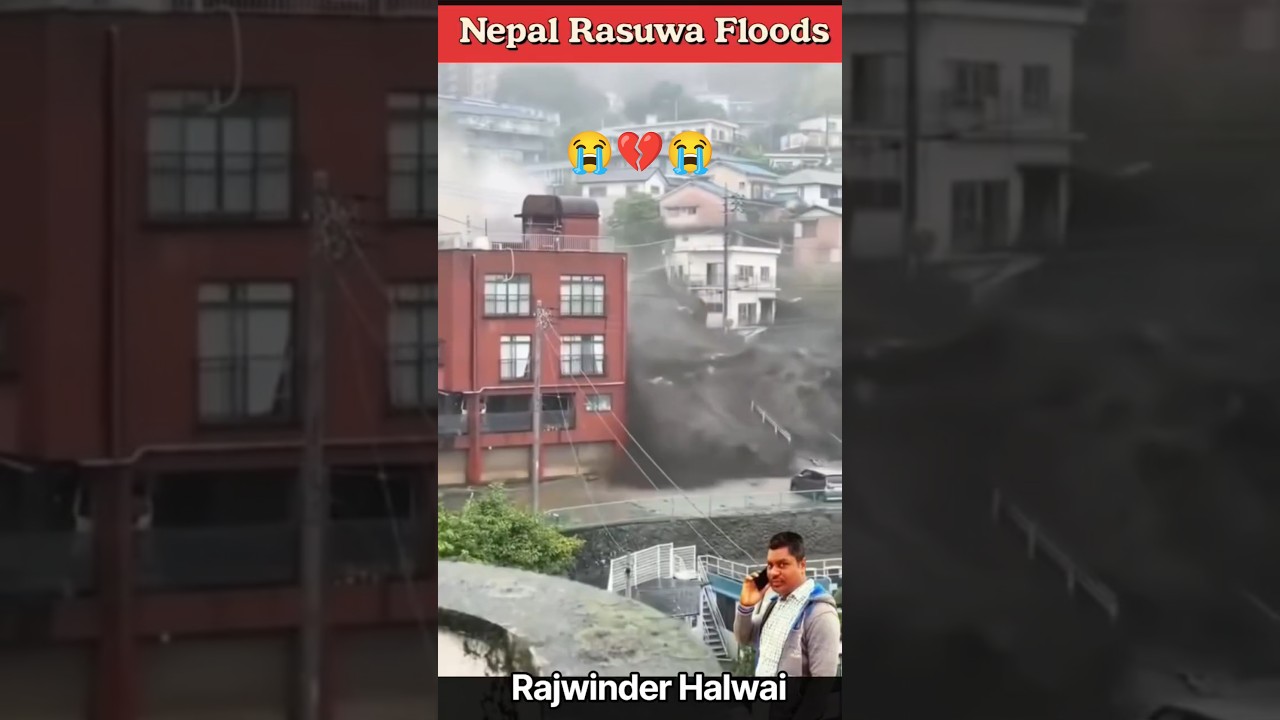 💔 Nepal, Radhopur, 🥲 Bihar Floods #youtubeshorts #viral #nepal #flood #bihar #rasuwaflood #short