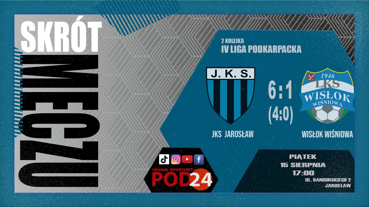 [2025-08-15]🔶📺SKRÓT MECZU  ⚽ JKS Jarosław 🆚  Wisłok Wiśniowa