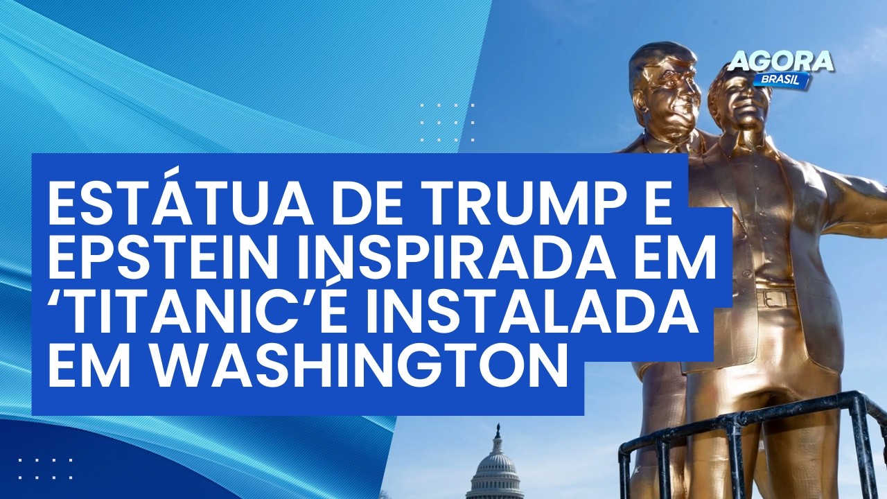Estátua de Donald Trump e Epstein inspirada em ‘Titanic’é instalada em Washington | Agora Brasil