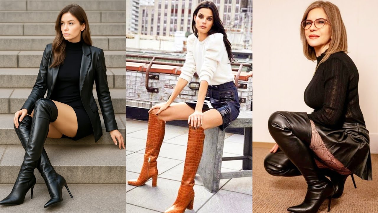 Lavishing & Fabolous Leather Long High Heel Boots