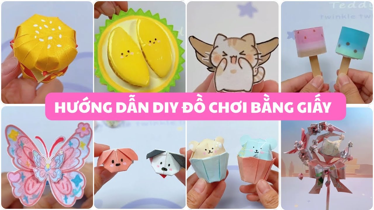 Hướng dẫn l&agrave;m đồ chơi bằng giấy c&ugrave;ng BIBI DIY NHA, C&Aacute;CH L&Agrave;M DIY mọi thứ bằng giấy