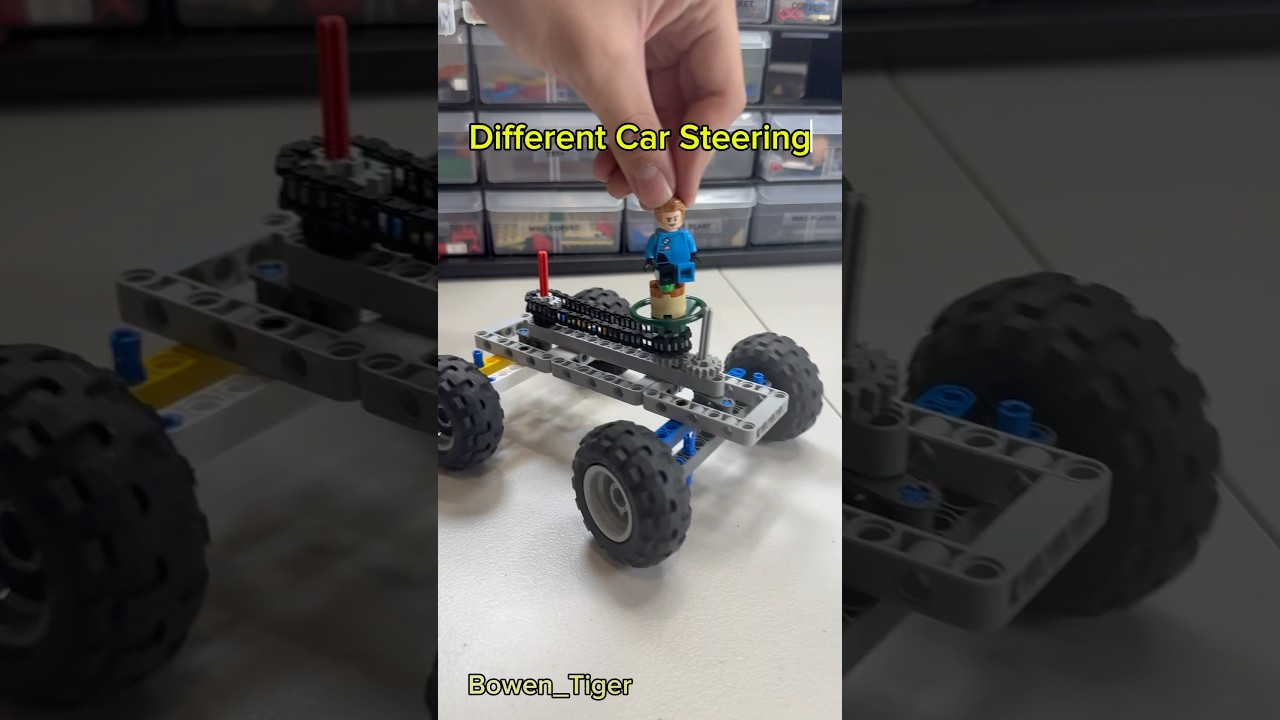 Different Lego car steering mechanism (eg 4 wheel steering) #legovehicle #legotechnic #lego