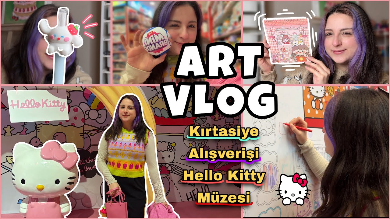 ART VLOG | Hello Kitty Museum | Stationery Shopping | A Day with Me 🛍️🎀
