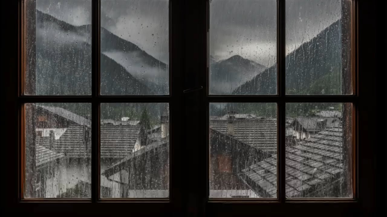 Window View Rain & Deep Thunder Sounds for Sleeping | Insomnia Relief, PTSD Calm, Study Focus