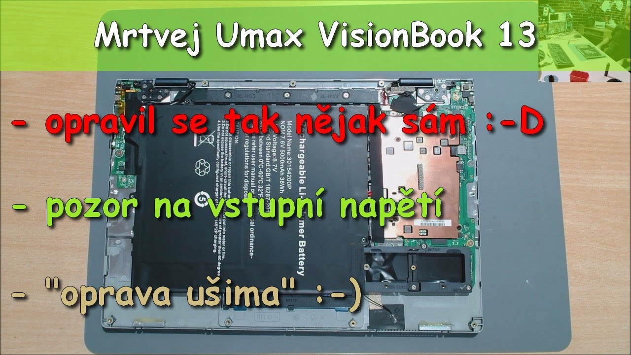 Umax Visionbook 13WG Flex aneb jak se věci opravují sami