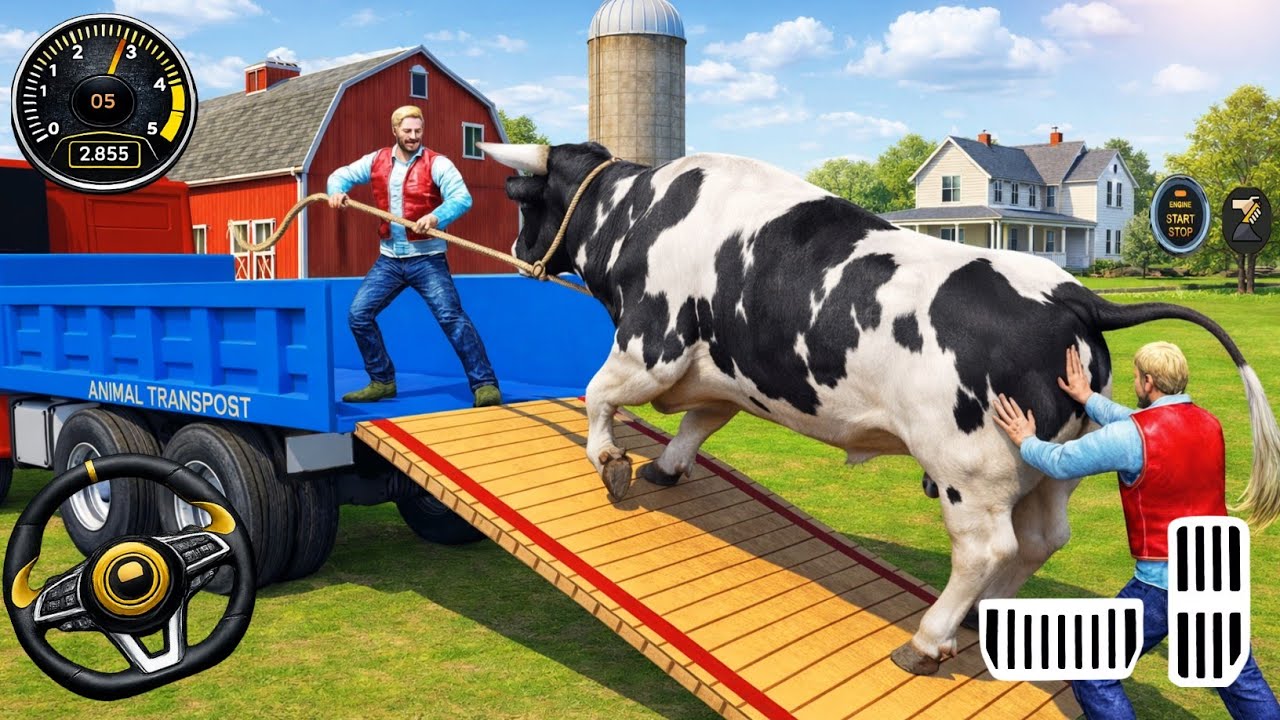 Farm Animal Truck Transport Simulator - Real Tractor Zoo Transporter Driving - Android GamePla