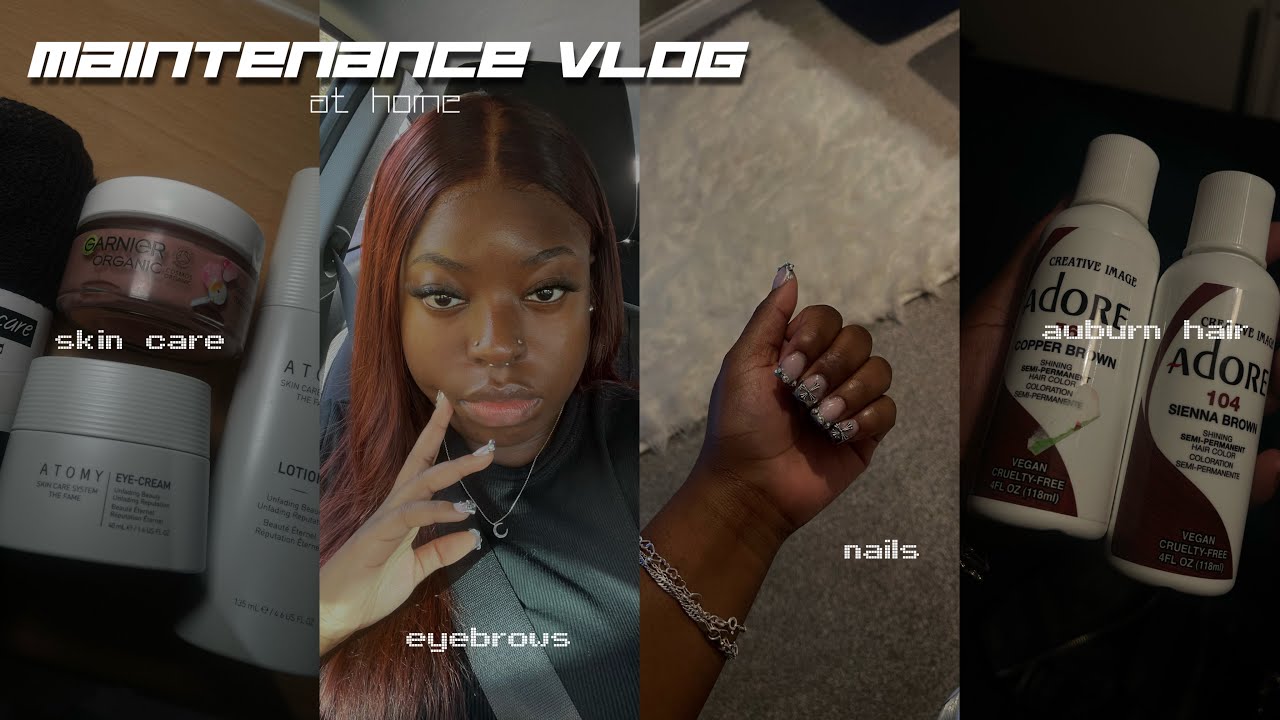 maintenance vlog ✩ | at home wig install, nails, skincare + more