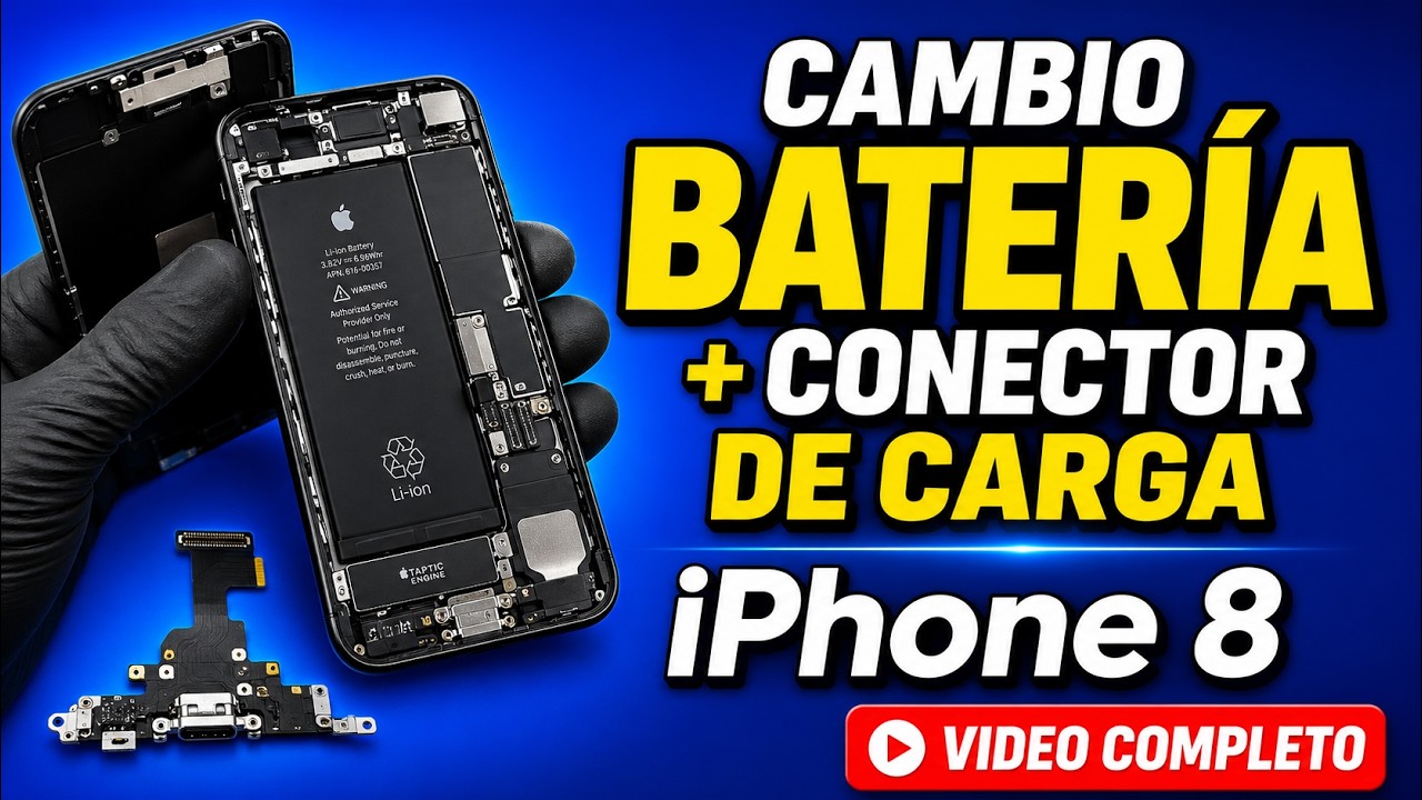 CAMBIO de BATERÍA y CONECTOR de CARGA del iPhone 8 : Video Completo 🔥🚀