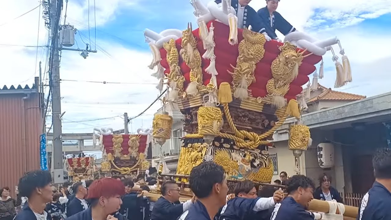 【枚岡神社秋郷祭】額田ふとん太鼓　一の鳥居通過　令和7年10月11日