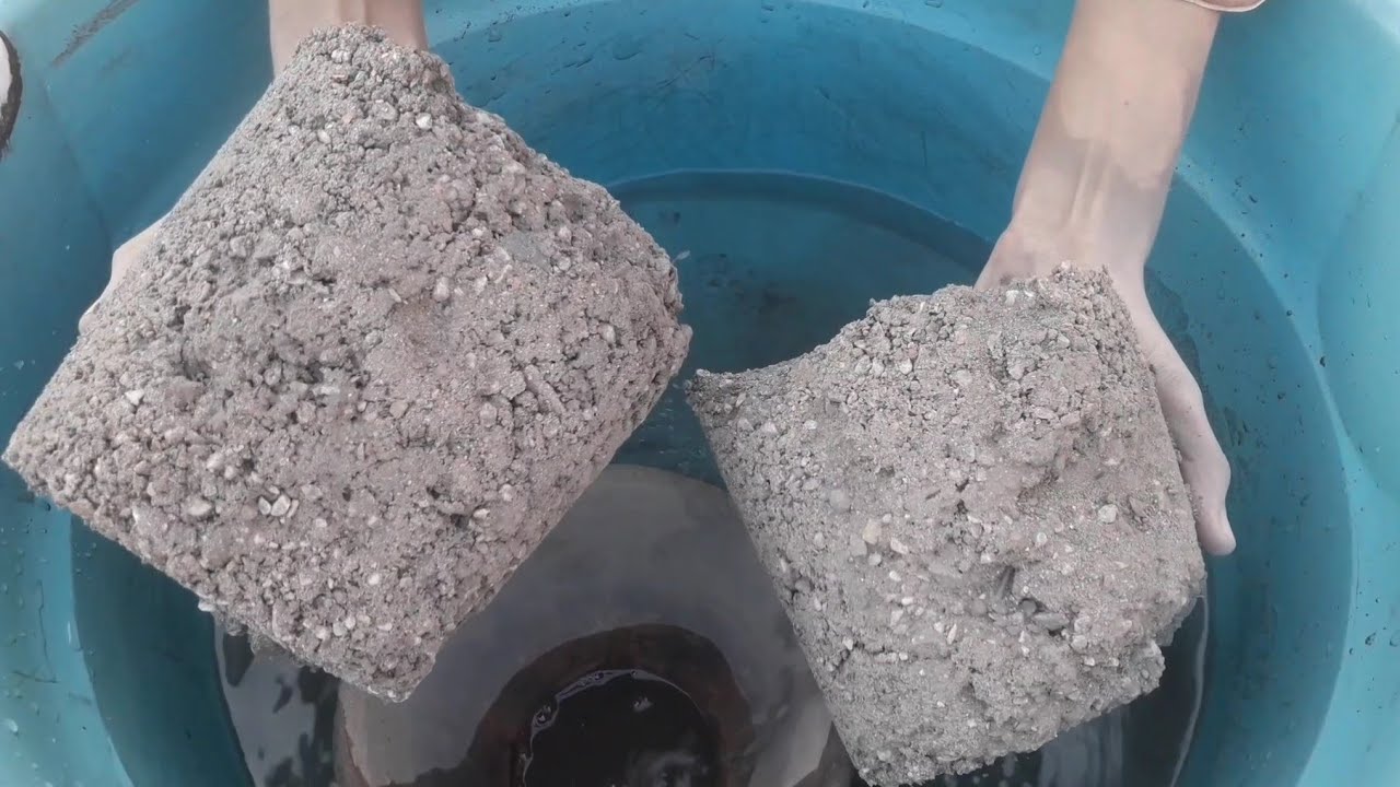 New video📸⌛🥁new tub Charment grainy black 🖤 dusty shapes water pot tub+dry asmr crumbling 💦🤤🔥