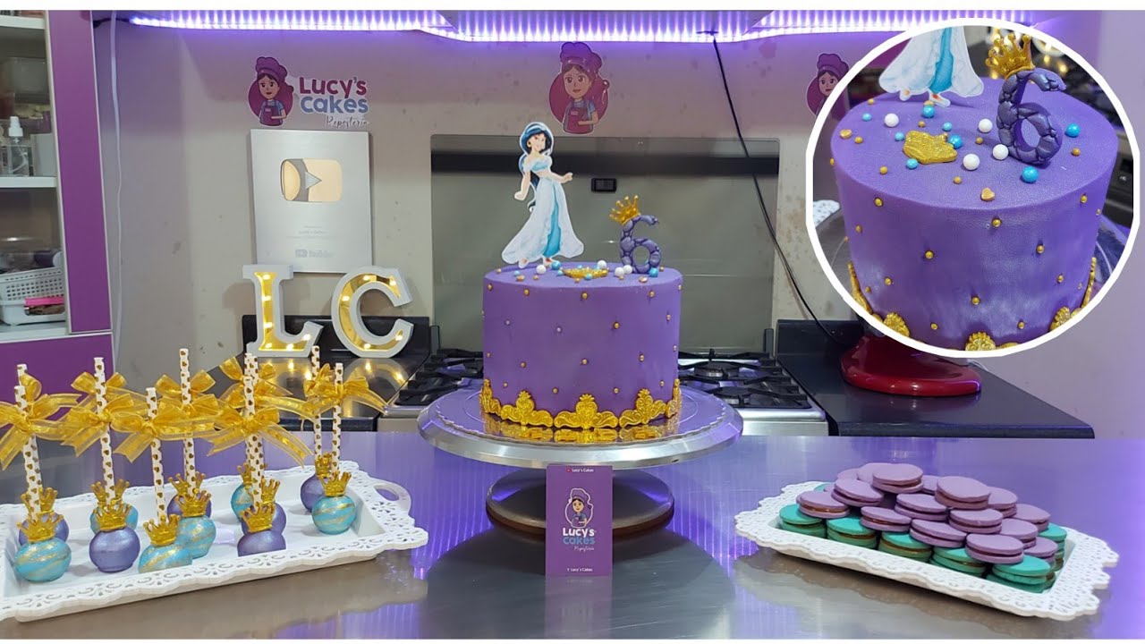 pastel princesa jazmín en fondant + probando ganache moldant + forrado para principiantes