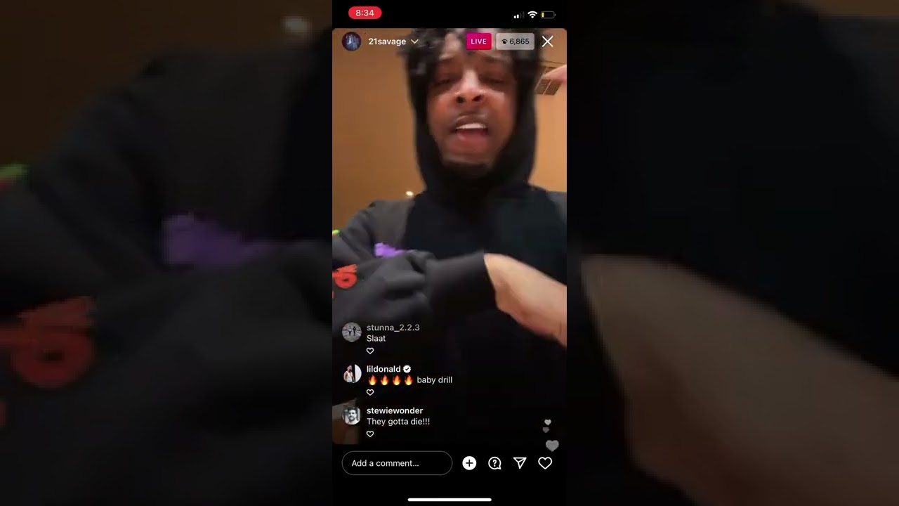 21 Savage Playing UNRELEASED Baby Drill on IG Live 🔥🔥🔥🔥🔥