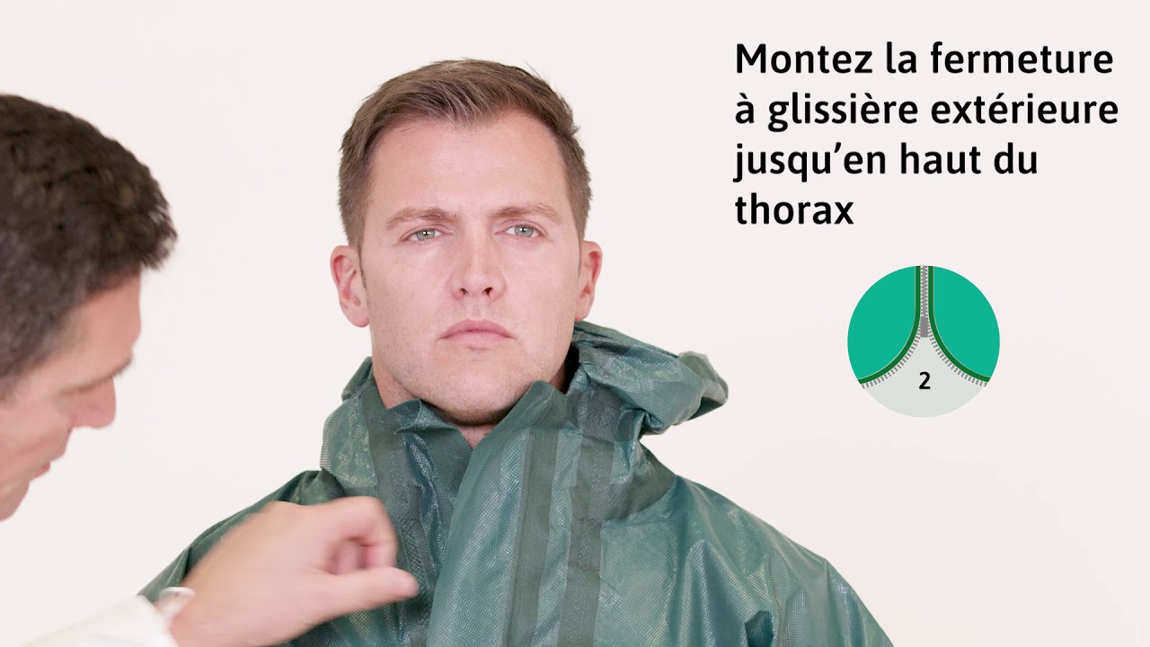 (FR) ENFILAGE VÊTEMENTS DE PROTECTION CHIMIQUE TYPE 3/4