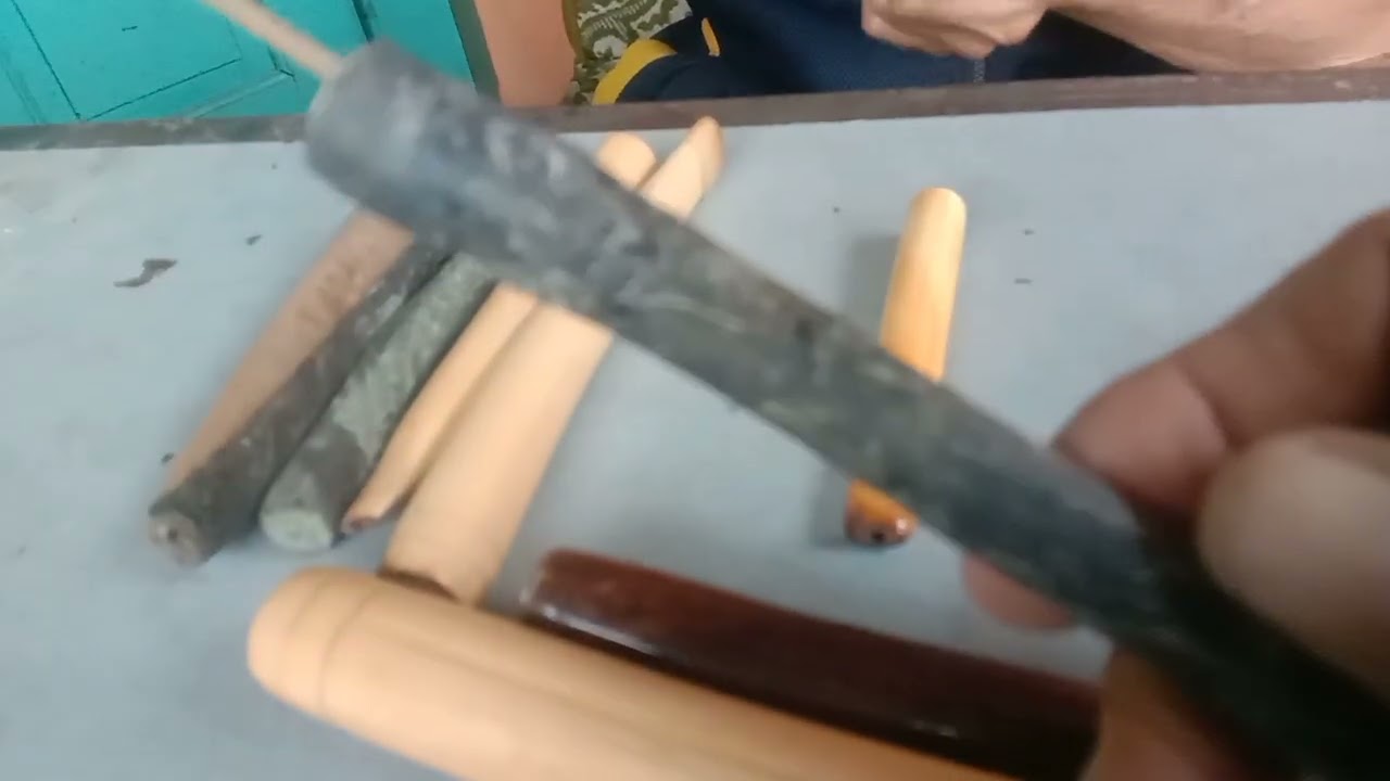 proses pembuatan pipa rokok dari dalaman nangka dan bongol pisang dan batang sawo