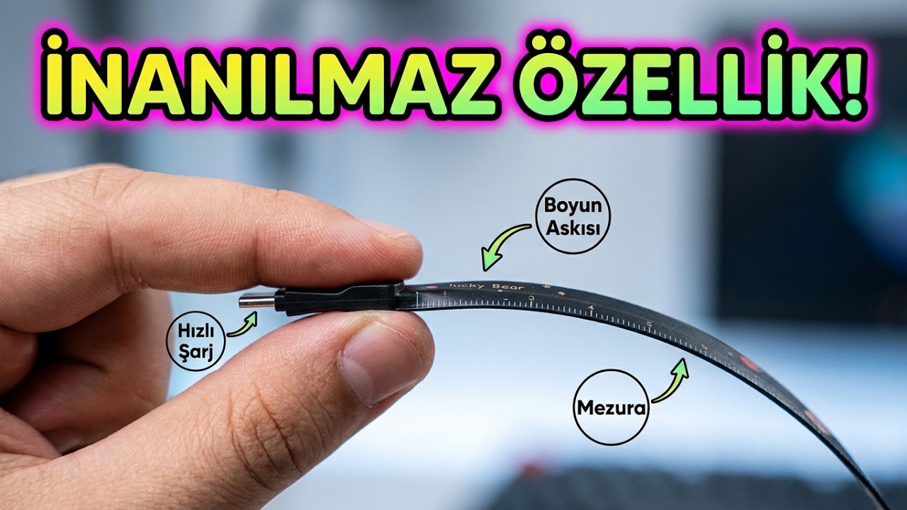 Dünyanın En İnce Hızlı Şarj Kablosu Çok Fonksiyonlu Boyun Kart ve Anahtarlık Askısı İncelemesi
