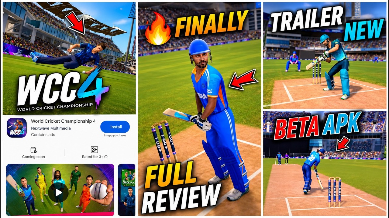 WCC4 Official Trailer (BETA APK) Release Date 📅 Graphics 📈 Gameplay 😍 Playstore Download?