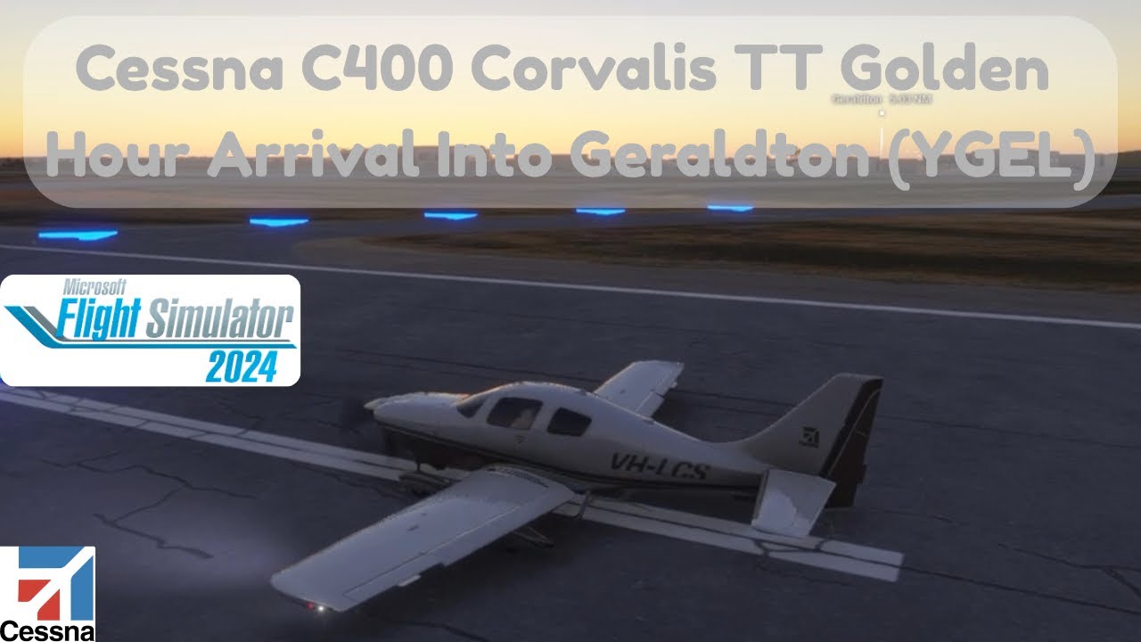 4K Cessna C400 Corvalis TT Arrival + Taxi @ Geraldton Airport! MSFS2024