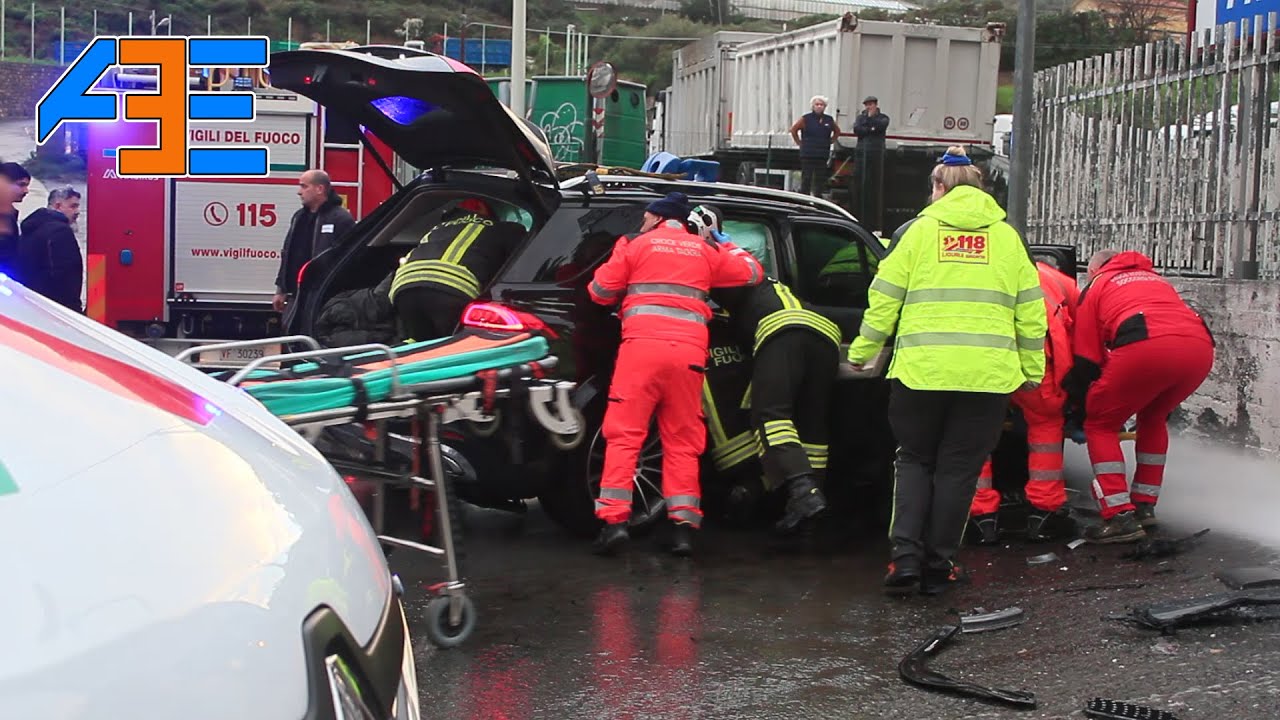 Sanremo, incidente stradale in via Armea - Elisoccorso e Vigili del fuoco sul posto - 10 02 2024