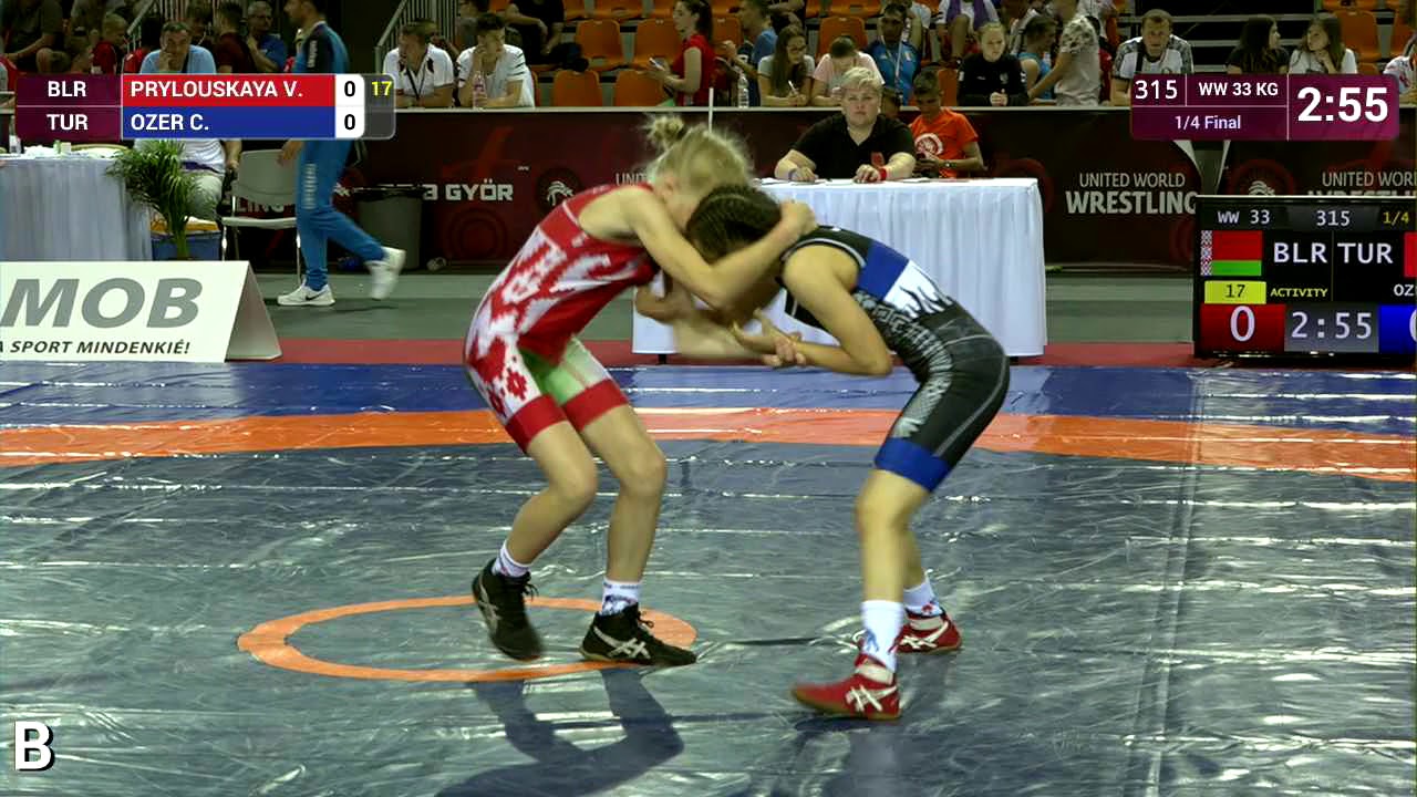 1/4 WW - 33 kg: V. PRYLOUSKAYA (BLR) v. C. OZER (TUR)