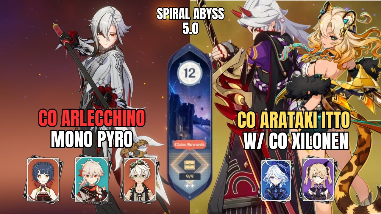 C0 Itto Xilonen & C0 Arlecchino Mono Pyro | 5.0/5.1 Genshin Impact Spiral Abyss Floor 12