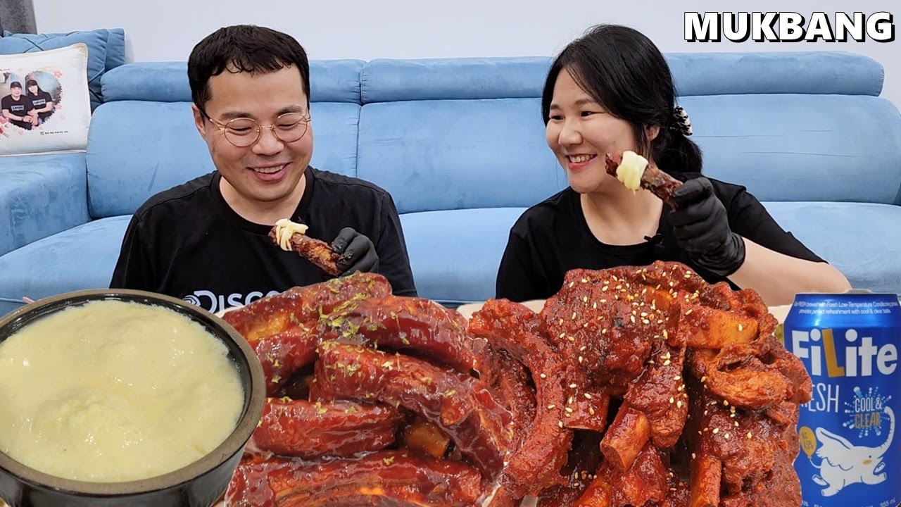 Острые ребрышки со спинкой и ребрышки с соусом барбекюㅣMukbangㅣEating Show