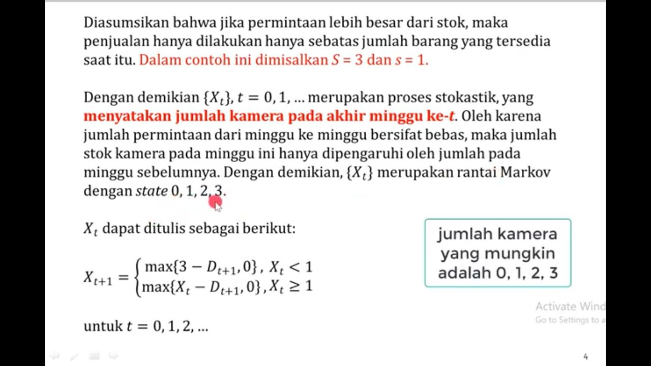 Rantai Markov: Contoh Soal Masalah Inventori