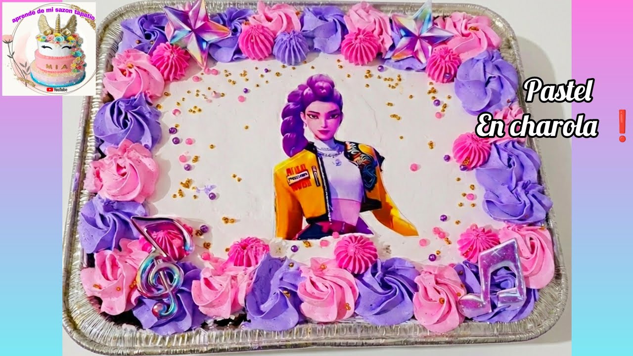 PASTEL DE GUERRERAS K-POP ✨ te muestro una forma muy fácil de decorar un pastel #envivo #vakes