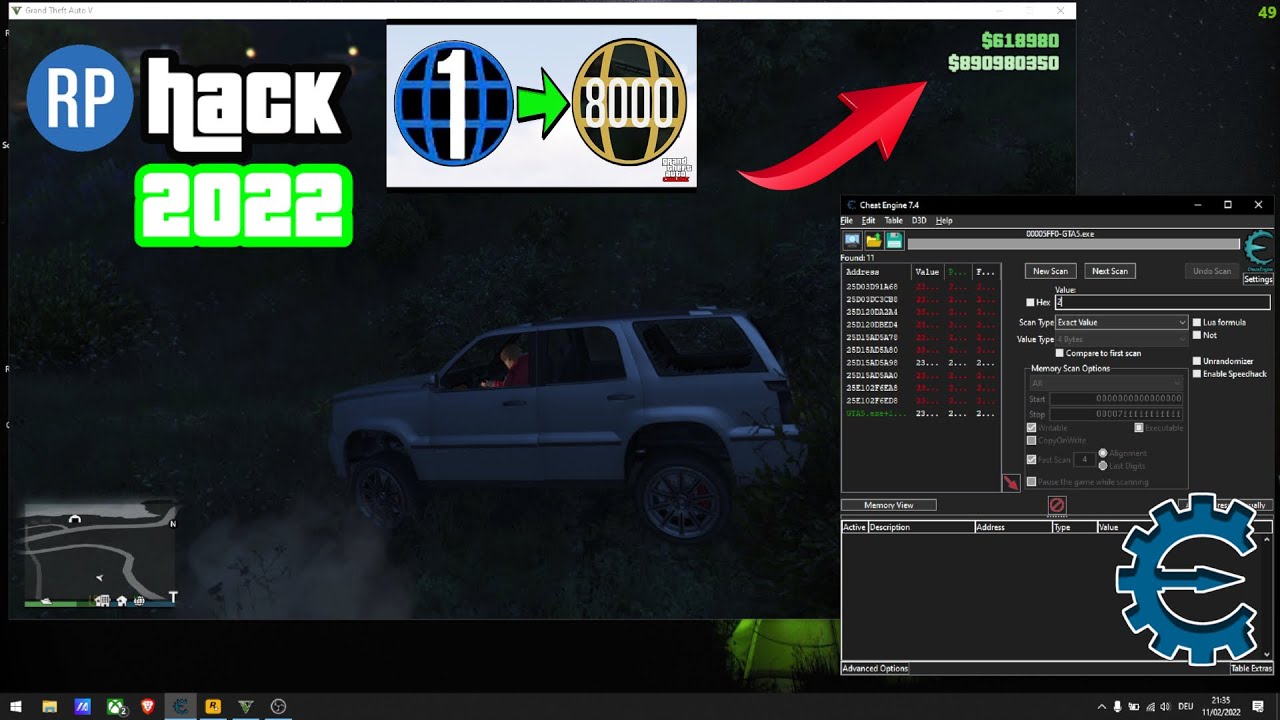 How to Get Rp In GTA V ONLINE  Using Cheat Engine 2022