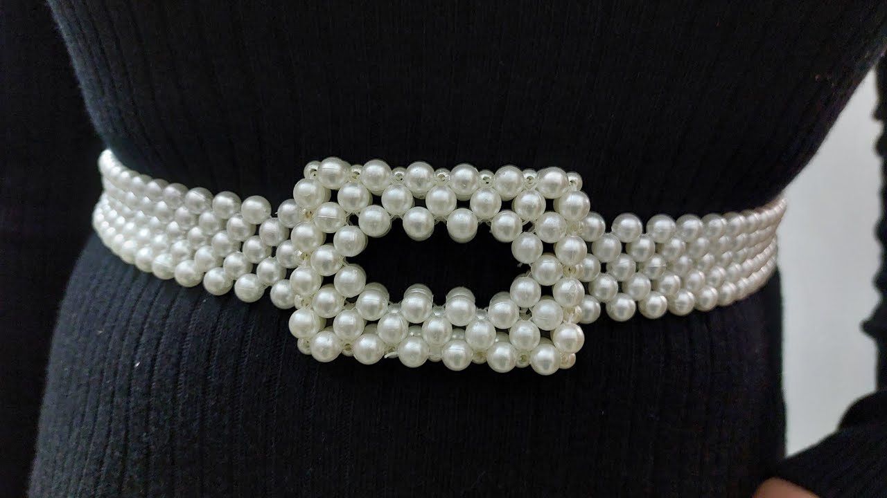 DIY BEAUTIFUL PEARL WAIST BELT#handmade PEARL BEADED BELT#how TO MAKE PEARL BELT #PEARL ACCESSORIES