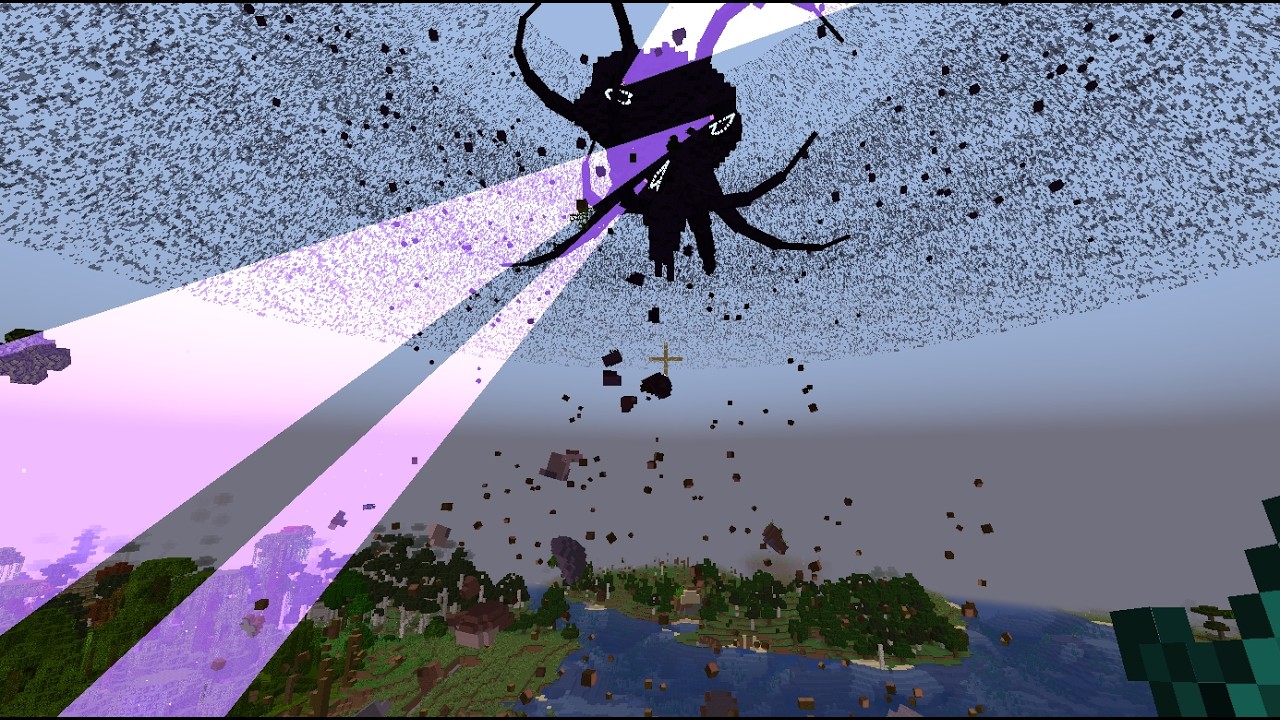 Crackers Wither Storm Mod Command Block Fight. (Staged)